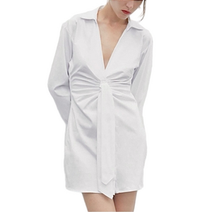 Zara white tie-front dress